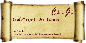 Csörgei Julianna névjegykártya